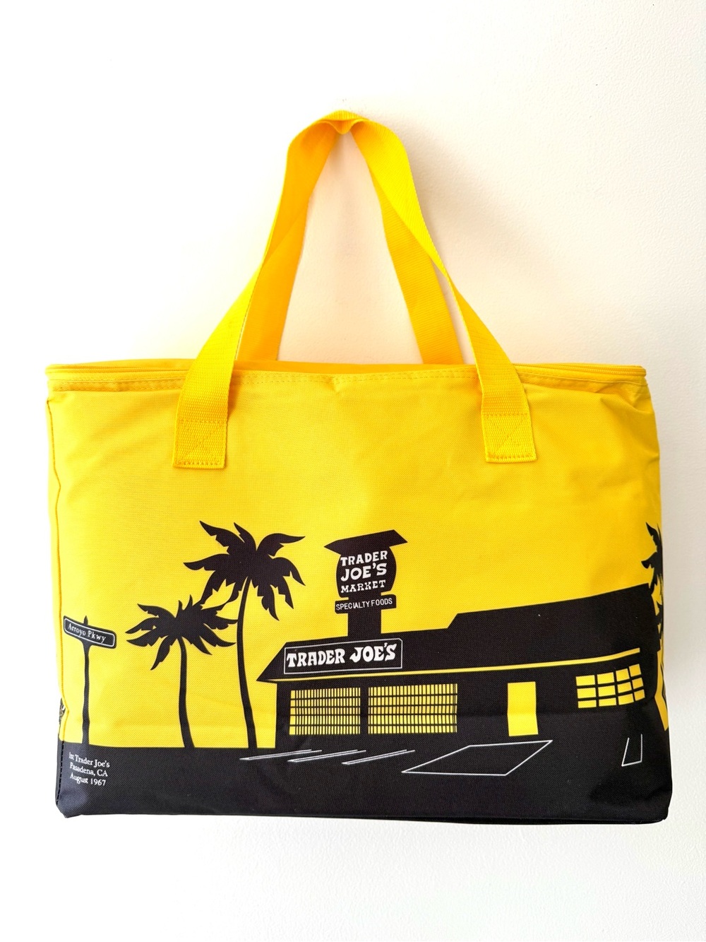 Trader Joe's Yellow Insulated 8 Gallon Large Tote Cooler Bag Pasadena 1967 Viral